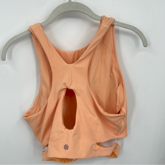 Athleta conscious cut out crop Sports Bra size Large peach orange womens - Picture 1 of 3